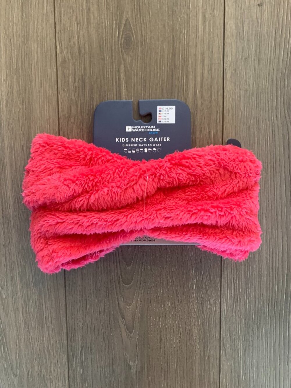 NWT Mountain Warehouse Pink Kids Neck Gaiter Warmer Scarf